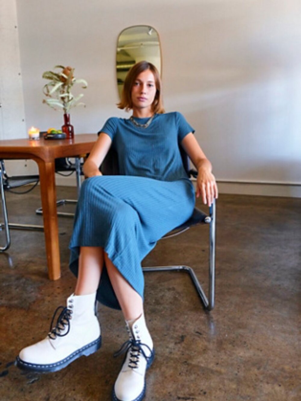 Free People Beach Simone Teal Tee Dress
